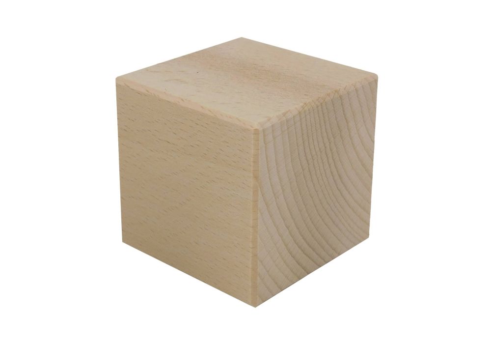 SOLID BEECH Wooden 5.6cm Cube Building Block | Craftmill