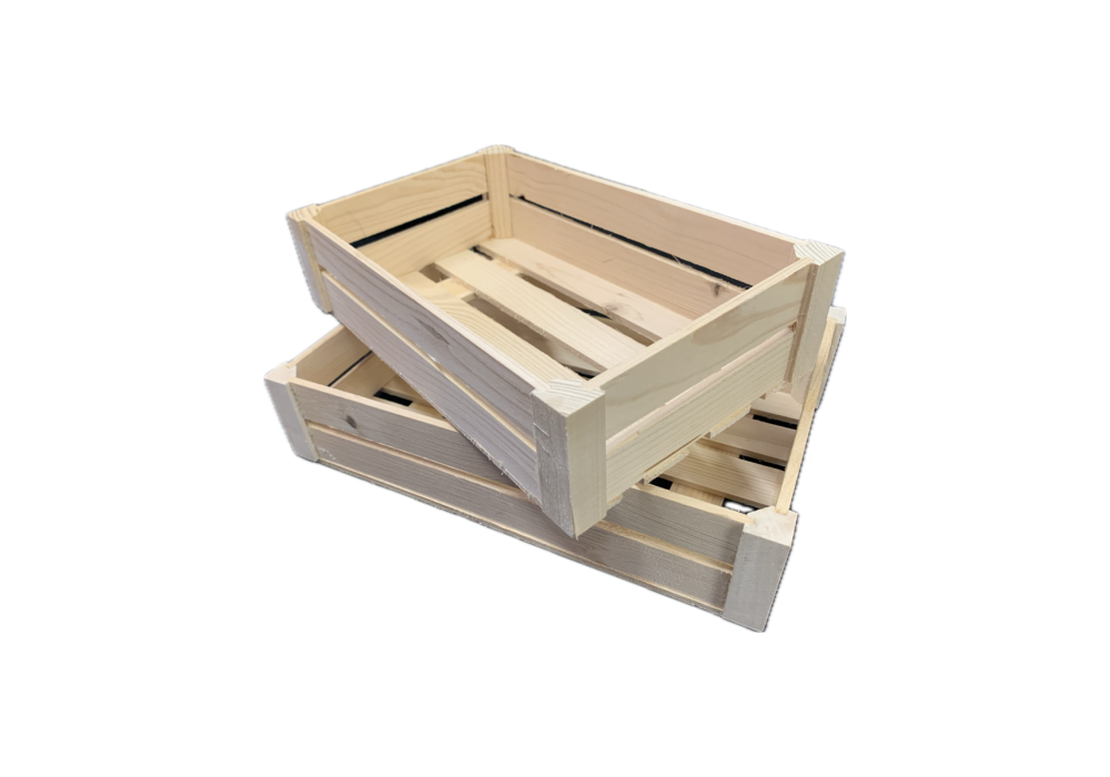 Solid Pine Wooden 2 Slatted Trays or Crates - Choose Size! | Craftmill