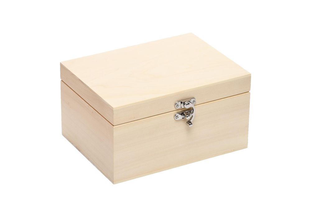 24cm LUXURY Poplar Wood Deep Rectangular Box - WBM5035 | Craftmill