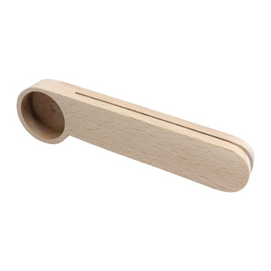 Solid Beech Wood Coffee Scoop with Storage Clip Handle
