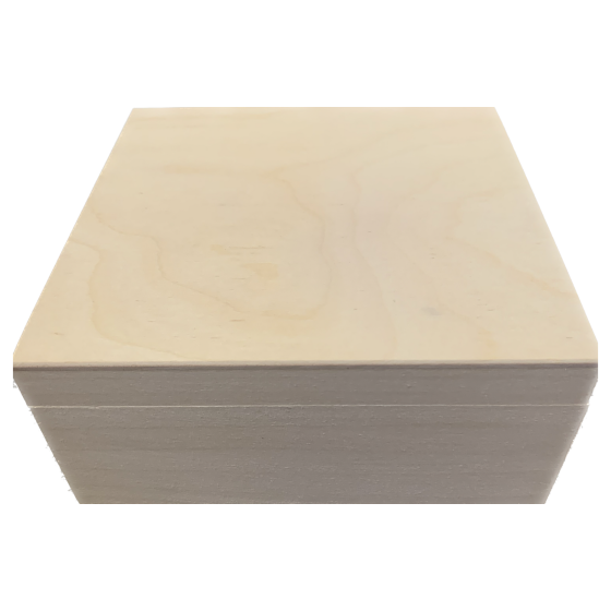 Seconds Quality - 19cm Square Wooden Box with No Clasp  (DPLPZ222WB)