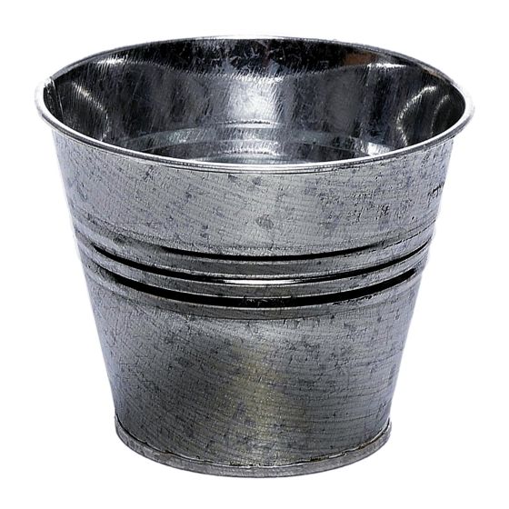 Silver Galvanised Metal Bucket with No Handle