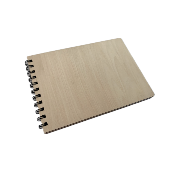 A5 LANDSCAPE Plywood Notebook / Journal / Sketchbook with PLAIN Paper