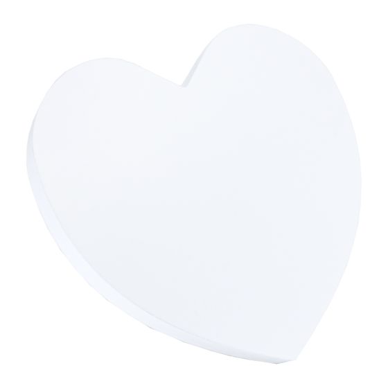 White Painted Wooden Heart Plaque with Hinged Stand (self-standing)