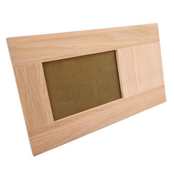 Seconds Quality - Deluxe Solid Oak Landscape 6"x4" Photo Frame with Engraving Area