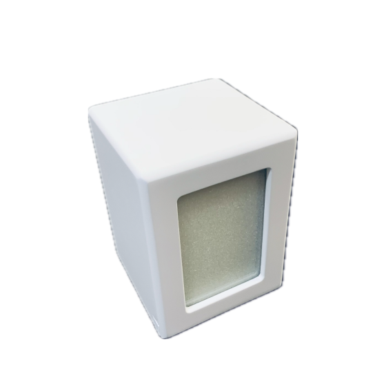 Seconds Quality - Luxury White Painted Small 13cm Solid Wooden Cuboid Urn / Casket with Front Photo Space