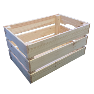 X-Large Solid Pine Wood 46cm Storage Crate, Kids Toy Box or Gift Hamper Box - Flatpacked