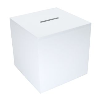 Luxury White Painted Solid Wooden 10cm Cube Money Box